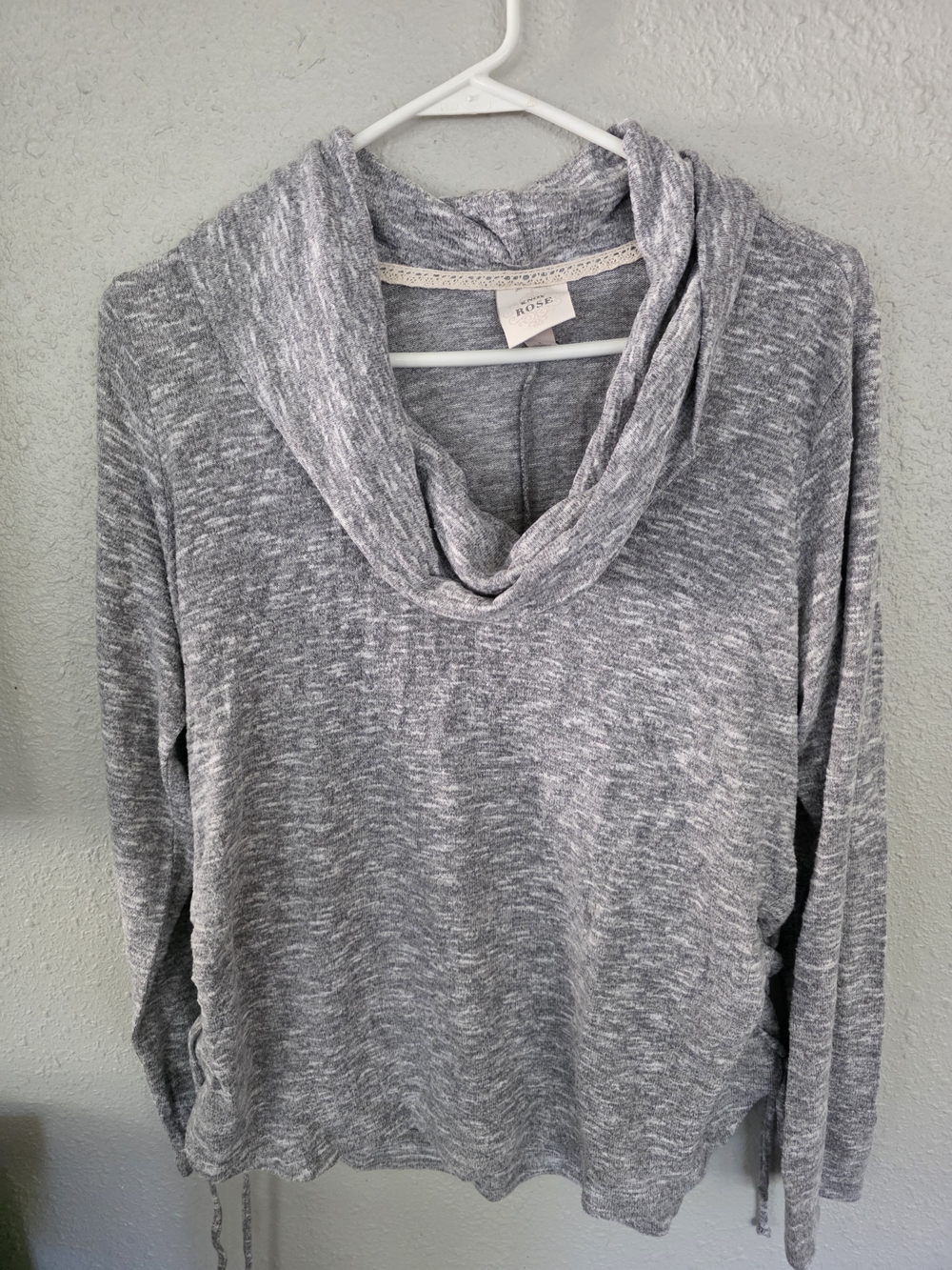 Knox Rose Heather Gray Cowl Neck Sweater